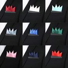 1pc Men's Pocket Handkerchief Suitable For Suit Pocket, Deep Gray Handkerchief For Party Daily - Multicolor - View 1
