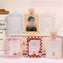 Kawaii 3inch Photo Rabbit Bear Acrylic Card Holder Photocard Kpop Idol Card Desktop Decor Frame Cute Protective Case Card Storage Display - Multicolor - View 9