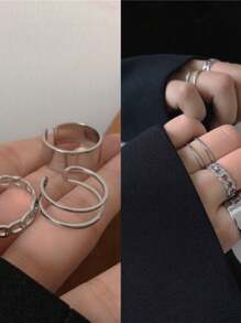 Women Ring Sets - 銀色 - 查看 6