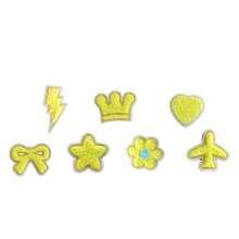 7 chiếc Họa tiết hoạt hình đáng yêu Chenille Sew/Iron-On Patch Đính, Phụ kiện quần áo cho áo khoác, mũ, sách, ba lô Chắp vá thêu tự làm - Màu vàng - Xem 10