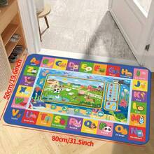 1 pièce Tapis imprimé amusant d'apprentissage des mots pour enfants, timbrage de jeu, tableau de vocabulaire, grand tapis de jeu, tapis de sol antidérapant pour le salon et la chambre, décoration de maison pour joueurs, cadeau pour garçon et fille, décoration de chambre