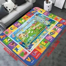 1 pièce Tapis imprimé amusant d'apprentissage des mots pour enfants, timbrage de jeu, tableau de vocabulaire, grand tapis de jeu, tapis de sol antidérapant pour le salon et la chambre, décoration de maison pour joueurs, cadeau pour garçon et fille, décoration de chambre