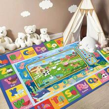 1 pièce Tapis imprimé amusant d'apprentissage des mots pour enfants, timbrage de jeu, tableau de vocabulaire, grand tapis de jeu, tapis de sol antidérapant pour le salon et la chambre, décoration de maison pour joueurs, cadeau pour garçon et fille, décoration de chambre