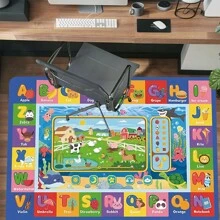 1 pièce Tapis imprimé amusant d'apprentissage des mots pour enfants, timbrage de jeu, tableau de vocabulaire, grand tapis de jeu, tapis de sol antidérapant pour le salon et la chambre, décoration de maison pour joueurs, cadeau pour garçon et fille, décoration de chambre