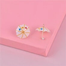 2 Chiếc Thu Nhỏ Mô Phỏng Cầu Vồng Dù Nhà Búp Bê DIY Micro Dù Bông Tai/Vòng Cổ/Móc Khóa Tự Làm Phụ Kiện - mặt dây chuyền ô - Xem 14