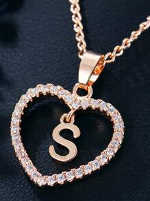 Dây chuyền mặt trái tim và chữ cái phong cách Bohemian cho đám cưới xuyên biên giới, tiệc tùng, quà tặng Valentine, 1 chiếc Valentine - vòng cổ thư - Xem 13