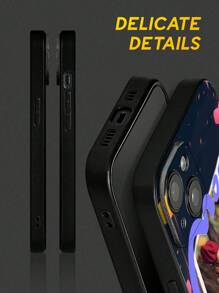 1 chiếc ốp lưng điện thoại silicon bảo vệ toàn diện màn hình, in hình mặt cười và trái tim theo yêu cầu, tương thích với iPhone 17 Air, 16, 15, 14, 13, 12, 11 Pro Max - màu đen - Xem 7