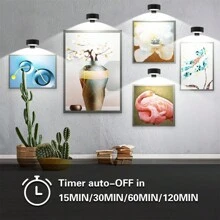 Picture Lights For Wall,  Rechargeable Battery Operated Picture Frame Lights, Puck Lights With Remote, Dimmable & Timer Art Lighting For Paintings Wireless, Magnetic Gallery Light(1/3Pcs) - Multicolor - View 5