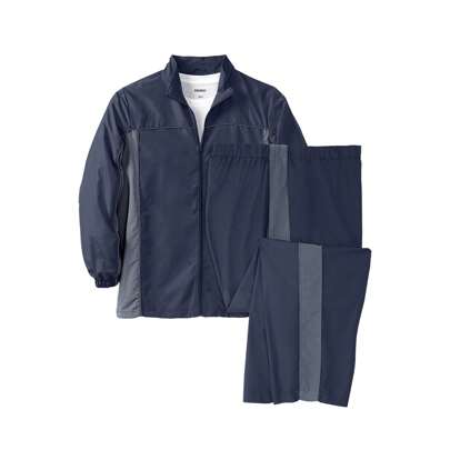 KingSize Men's Big  Tall Long Sleeve Colorblock Tracksuit