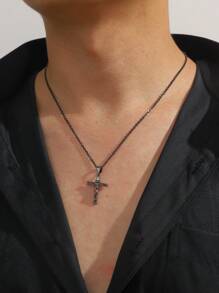 Men's Personalized Fashion Jesus Portrait Cross Pendant Necklace 1 Piece