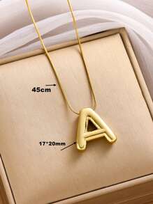 MECYLIFE 1pc Stainless Steel 3D Bubble Letter Design Necklace