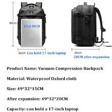Zaino da viaggio uomo 17" Zaino per PC portatile Zaino a compressione sottovuoto Zaino business grande capienza Zaino per scuola e università Zaino espandibile per esterno Zaino commuter Borsa per libri Borsa scolastica Regali di Natale e Halloween Borsa sportiva laterale Regali di San Valentino Articoli essenziali da campeggio Borsa da palestra Borsa sportiva Adesivi Ritorno a scuola Borsa per spiaggia Regali di San Valentino Custodia per computer portatile La borsa dello sportivo Borsa weekend Zaini Viaggi Articoli essenziali - nero - Visualizzare 3