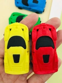 4pcsCreative Cartoon Car Shape Eraser, Clean, Soft And Easy To Erase Detachable Children's Eraser Stationery Prizes For Primary School Students Back To School - Multicolor - View 5