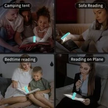 1pc USB Rechargeable Reading Book Light Portable Clip-On Bookmark Lamp With 3 Color Temperature & Adjustable Brightness (White, Pink, Blue, Black, Green, Yellow) For Eye Protection