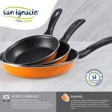 Sartén Ø20x4cm en Acero al carbono antiadherente en color Naranja, apta para todo tipo de cocinas VALENCIA San Ignacio - Multicolor - Ver 4