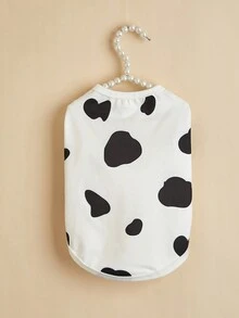 1pc Dog/Cat Lightweight Breathable Casual Cherry Cow Print Pet Vest, Spring/Summer - Multicolor - View 7
