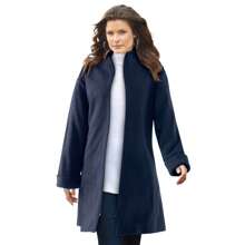 Roaman's Women's Plus Size Petite Plus Size Fleece Driving Coat - HẢI QUÂN - Xem 1