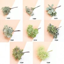 1束（6枝）人造桉树叶字母，可用于DIY花束、花环、糖果盒装饰、家居婚礼装饰、新娘腕花、胸花、头饰、情人节礼物、新年装饰、生日蛋糕装饰、人造植物室内装饰、秋季装饰、秋季花园中心装饰、毕业礼物、花园装饰、户外植物、园艺、仿真花 - 彩色 - 查看 4