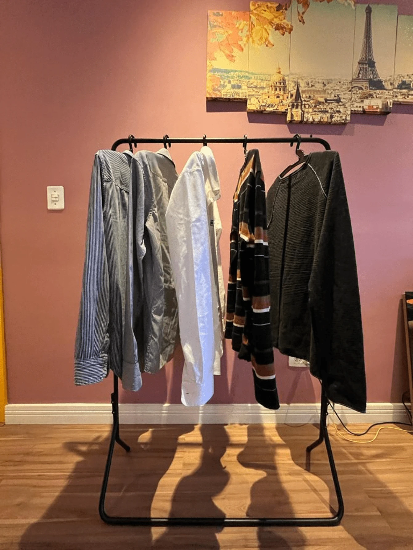 Arara De Roupa Simples Desmontável Para Roupas - Preto - Visão 1