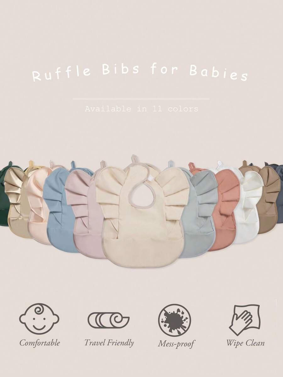 Ruffle Bibs For Babies 624 Months Waterproof Food Catcher Bibs With