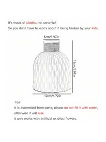 1pc Faux Silk Flower Bouquet Home Decor, Pink Floral With Green Leaves, Suitable For Wedding, Birthday, Anniversary Party, Tabletop, Living Room, Bedroom Decoration, Glass Vase - Khaki - View 4