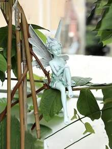 1 vật trang trí cổ tích để trang trí sân vườn tại nhà, thiết kế nàng tiên thiên thần có đôi cánh, hoàn hảo cho trang trí hồ cá và nghệ thuật - trắng - Xem 4
