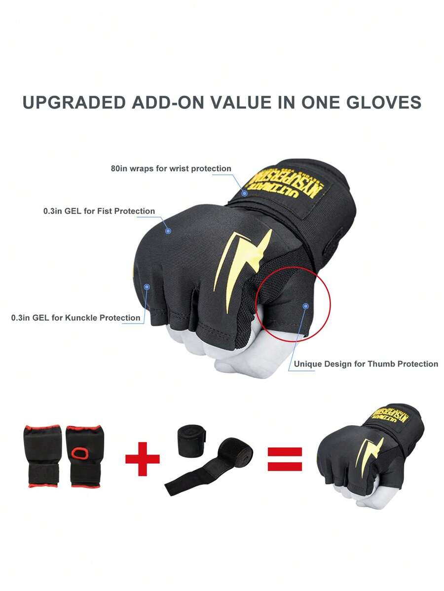 Boxing Wraps And Gloves Upgraded, Wrist Wraps 2 Meter Boxing Inner