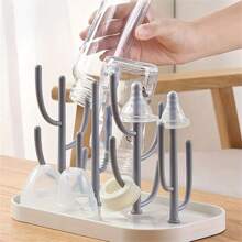 1 pièce Porte-bouteille de bébé en forme de cactus/arbre à vœux, support multifonctionnel de drainage pour biberons et tasses de bébé, étagère de rangement détachable