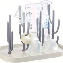 1 pièce Porte-bouteille de bébé en forme de cactus/arbre à vœux, support multifonctionnel de drainage pour biberons et tasses de bébé, étagère de rangement détachable