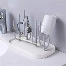1 pièce Porte-bouteille de bébé en forme de cactus/arbre à vœux, support multifonctionnel de drainage pour biberons et tasses de bébé, étagère de rangement détachable