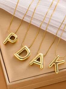 MECYLIFE 1pc Stainless Steel 3D Bubble Letter Design Necklace