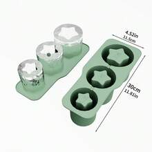 杯子配件，大容量製冰模具，帶盒方便取出，矽膠製冰格，適用於冷凍雞尾酒、威士忌、飲料、咖啡（綠色） - 綠色 - 查看 3