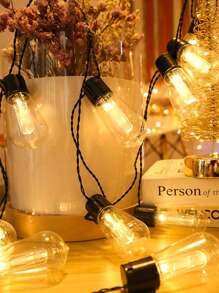 1 peça Luz de Corda Solar Retrô à Prova d'Água com 8 Funções e Lâmpadas LED para Acampamento, Pátio, Jardim, Festa de Festival (4,5m/10 Luzes) Decoração de Outono, Decoração de Casa, Decoração para Exteriores