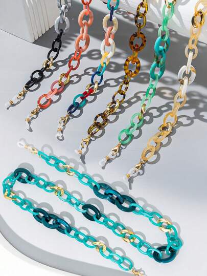 1pc Colorful Mixed Metal Circle Buckle Women Eyeglass Chain Glasses Accessories For Women