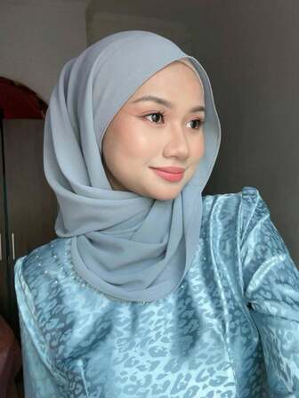 1枚 女性ビーチアクセサリー 無地ビーチシフォンスカーフ、日常使いに最適、ヘッドスカーフ、カジュアルなヘッドラップ、アバヤ用日よけストール、ソフトなヒジャブ、女性のベール