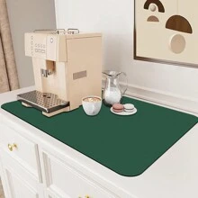 1pc Solid Color Diatomaceous Earth Water Absorbent Pad For Dish Drying, Heat Resistant Drain Mat For Household Kitchen, Coffee Maker Pad, Suitable For Kitchen, Countertop, Bar Accessories - Multicolor - View 7