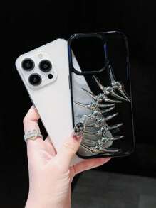 3D Fish Bone Texture IPhone 15 Pro Max Phone Case, Compatible With IPhone 14 Pro/11/XR/SE/8/7/6, Shockproof Protective Cover, Fashionable - Clear - View 4