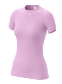 Damen Fitnessbekleidung Yoga Top schnelltrocknend Laufsport Fitness Anzug dehnbar und eng anliegend für Morgentraining Basis T-Shirt