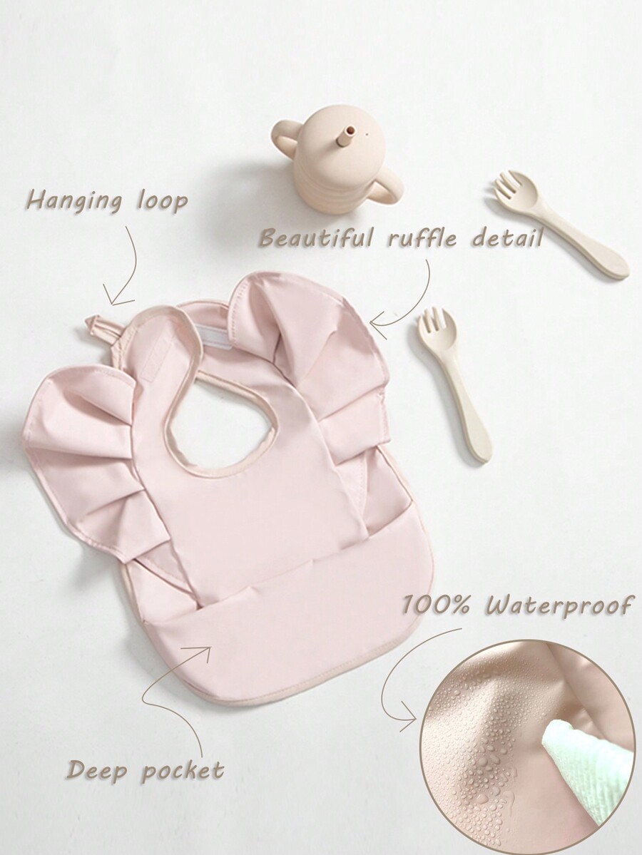 Ruffle Bibs For Babies 624 Months Waterproof Food Catcher Bibs With