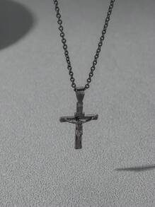 Men's Personalized Fashion Jesus Portrait Cross Pendant Necklace 1 Piece