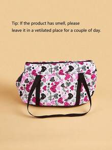 1 pieza Bolsa portadora para mascota con estampado de corazón - Multicolor - Ver 3