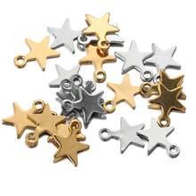 20pcs 304 Stainless Steel Small Star Pendant DIY Jewelry Accessories Bracelet Earrings Jewelry Making
