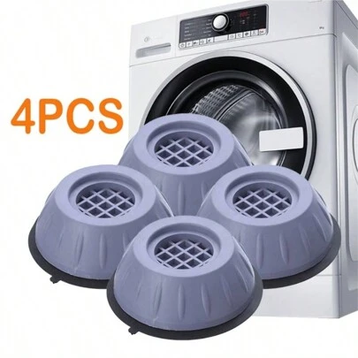 Kit 4 Peças Pés 4x9cm Para Máquina de Lavar Móveis Resistente com Amortecedor Suporte Multiuso