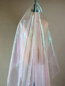 1 Máy Tính 30ft Trong Suốt Vải Organza Với Cầu Vồng Ánh Kim Lấp Lánh Cho May Vá, May Mặc, Màn, Đám Cưới, trang Trí Tiệc - trắng - Xem 11
