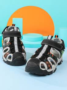 夏季男女童沙灘鞋，封閉式防水輕便運動戶外涼鞋 - 黑色 - 查看 7