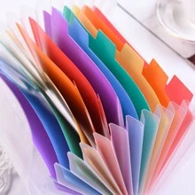 1pc 13-Slots Mini Rainbow Accordion Folder With Buckle Closure For Student And Document Organization,Back To School,School Supplies - Clear - View 3
