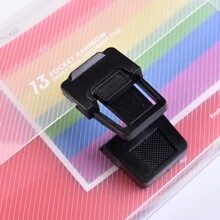 1pc 13-Slots Mini Rainbow Accordion Folder With Buckle Closure For Student And Document Organization,Back To School,School Supplies - Clear - View 4