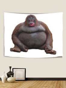 A Cute And Funny Chimpanzee Tapestry, Polyester Wall Art Tapestry For Aesthetic Home Decoration, Suitable For Living Room, Bedroom, Dormitory Walls, Wall Hanging Style, Ideal Gift For Wall Art, Wall Decoration, Background Decoration And Room Decoration,Christmas