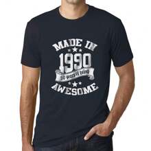 T-shirt da uomo realizzata nel 1990 – Realizzata nel 1990 – T-shirt con grafica di 34 anni Idea regalo per il 34° compleanno Vintage Anno 1990 Novità