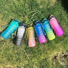750ml Waist Shaped Plastic Water Bottle, Beautiful Rainbow Gradient Color Drinking Cup For Outdoor Sports - Blue Purple Gradient - View 5